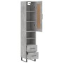 Aparador de madera contrachapada gris hormigón 34,5x34x180 cm de vidaXL, Aparadores - Ref: Foro24-3200285, Precio: 110,79 €, ...