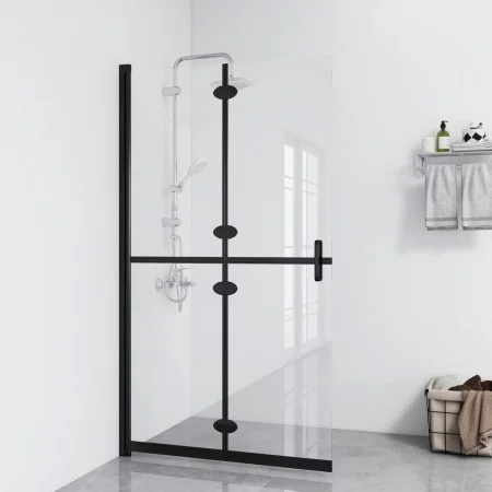Transparent ESG glass folding shower screen 80x190 cm by vidaXL, Shower walls and screens - Ref: Foro24-151181, Price: 190,68...