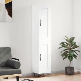 Aparador alto madera contrachapada blanco brillo 34,5x34x180 cm de vidaXL, Aparadores - Ref: Foro24-3200483, Precio: 104,68 €...