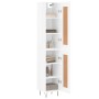 Aparador alto madera contrachapada blanco brillo 34,5x34x180 cm de vidaXL, Aparadores - Ref: Foro24-3200483, Precio: 104,68 €...