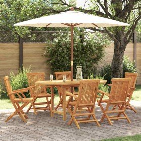 Conjunto de Comedor de Jardín 7 pcs Marrón en Mesas de jardín | Comprar online en Foru.es