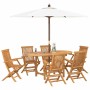 Conjunto de Comedor de Jardín 7 pcs Marrón en Mesas de jardín | Comprar online en Foru.es