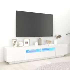 Mueble para TV con luces LED blanco brillante 200x35x40 cm de vidaXL, Muebles TV - Ref: Foro24-3081912, Precio: 182,52 €, Des...