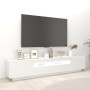Mueble para TV con luces LED blanco brillante 200x35x40 cm de vidaXL, Muebles TV - Ref: Foro24-3081912, Precio: 186,23 €, Des...