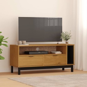 Mueble para TV FLAM madera maciza de pino 110x40x50 cm de vidaXL, Muebles TV - Ref: Foro24-357820, Precio: 117,09 €, Descuent...