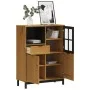 Aparador alto con puerta vidrio FLAM madera pino 92x40x122,5 cm de vidaXL, Aparadores - Ref: Foro24-357829, Precio: 239,36 €,...