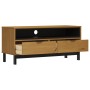 Mueble para TV FLAM madera maciza de pino 110x40x50 cm de vidaXL, Muebles TV - Ref: Foro24-357819, Precio: 128,45 €, Descuent...