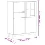 Aparador alto con puerta vidrio FLAM madera pino 92x40x122,5 cm de vidaXL, Aparadores - Ref: Foro24-357829, Precio: 239,36 €,...