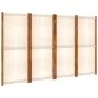 Biombo divisor de 4 paneles blanco crema 280x180 cm de vidaXL, Divisores de ambientes - Ref: Foro24-319184, Precio: 129,81 €,...