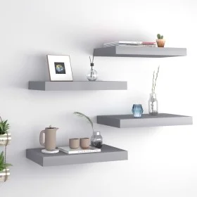 Estantes flotantes de pared 4 uds gris MDF 40x23x3,8 cm de vidaXL, Estantes y estanterías - Ref: Foro24-323849, Precio: 39,45...