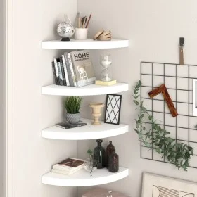 Corner floating shelves 4 pcs MDF white 35x35x3.8 cm by vidaXL, Shelves and shelves - Ref: Foro24-323918, Price: 79,42 €, Dis...