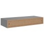 Estante con cajón de pared MDF gris 60x23,5x10 cm de vidaXL, Estantes y estanterías - Ref: Foro24-330259, Precio: 55,62 €, De...