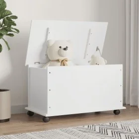 Baúl almacenaje ruedas ALTA madera maciza blanco 73x39,5x43 cm de vidaXL, Baúles de almacenamiento - Ref: Foro24-353928, Prec...