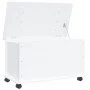 Baúl almacenaje ruedas ALTA madera maciza blanco 73x39,5x43 cm de vidaXL, Baúles de almacenamiento - Ref: Foro24-353928, Prec...