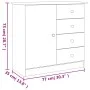 Aparador ALTA madera maciza de pino blanco 77x35x73 cm de vidaXL, Aparadores - Ref: Foro24-353944, Precio: 112,06 €, Descuent...