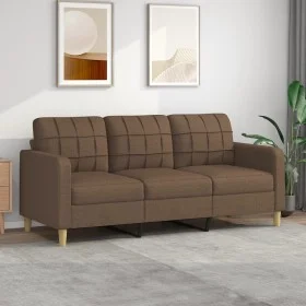 Sofá de 3 plazas de tela marrón 180 cm de vidaXL, Sofás - Ref: Foro24-359102, Precio: 257,81 €, Descuento: %