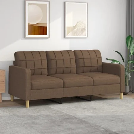 Sofá de 3 plazas de tela marrón 180 cm de vidaXL, Sofás - Ref: Foro24-359102, Precio: 257,81 €, Descuento: %