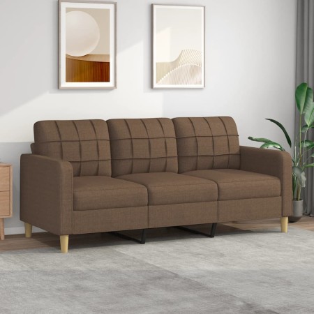 Sofá de 3 plazas de tela marrón 180 cm de vidaXL, Sofás - Ref: Foro24-359102, Precio: 258,65 €, Descuento: %
