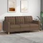 Sofá de 3 plazas de tela marrón 180 cm de vidaXL, Sofás - Ref: Foro24-359102, Precio: 258,65 €, Descuento: %