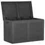 Caja de almacenaje para jardín 180 L PP ratán negra de vidaXL, Cajas de almacenaje para exteriores - Ref: Foro24-151228, Prec...