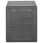 Caja de almacenaje para jardín 180 L PP ratán negra de vidaXL, Cajas de almacenaje para exteriores - Ref: Foro24-151228, Prec...