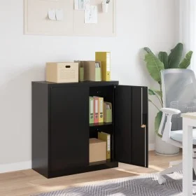 Aktenschrank aus schwarzem Stahl 79x40x90 cm von vidaXL, Aktenschränke - Ref: Foro24-339734, Preis: 151,83 €, Rabatt: %