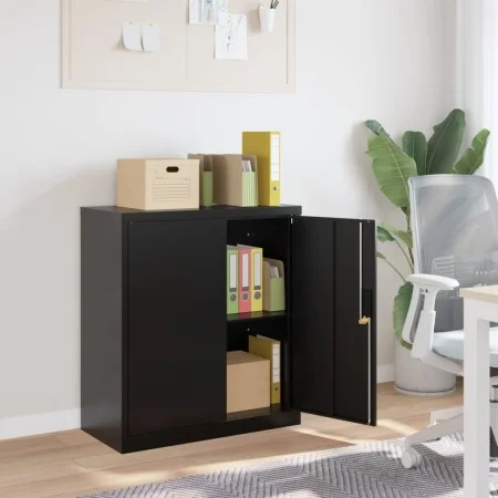 Black steel filing cabinet 79x40x90 cm by vidaXL, Filing cabinets - Ref: Foro24-339734, Price: 151,83 €, Discount: %