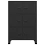 Baúl de almacenaje industrial metal negro 75x40x115 cm de vidaXL, Baúles de almacenamiento - Ref: Foro24-339628, Precio: 162,...
