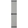 Armario de jardín con 3 estantes gris y negro 34x40x168 cm de vidaXL, Taquillas y armarios de almacenamiento - Ref: Foro24-34...