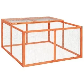 Solid spruce wood rabbit hutch 124x120x60 cm by vidaXL, Cages and habitats for small animals - Ref: Foro24-170876, Price: 109...