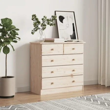 Cómoda ALTA madera maciza pino 77x35x73 cm de vidaXL, Cajoneras - Ref: Foro24-353921, Precio: 140,18 €, Descuento: %