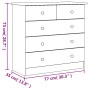 Cómoda ALTA madera maciza pino 77x35x73 cm de vidaXL, Cajoneras - Ref: Foro24-353921, Precio: 142,91 €, Descuento: %