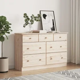 Cómoda cajonera ALTA madera maciza pino 112x35x73 cm de vidaXL, Cajoneras - Ref: Foro24-353919, Precio: 212,68 €, Descuento: %