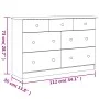 Cómoda cajonera ALTA madera maciza pino 112x35x73 cm de vidaXL, Cajoneras - Ref: Foro24-353919, Precio: 212,68 €, Descuento: %