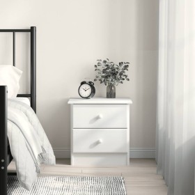 Mesita de noche ALTA madera maciza de pino blanco 41x35x41 cm de vidaXL, Mesitas de noche - Ref: Foro24-353916, Precio: 62,07...