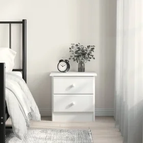 Mesita de noche ALTA madera maciza de pino blanco 41x35x41 cm de vidaXL, Mesitas de noche - Ref: Foro24-353916, Precio: 60,97...