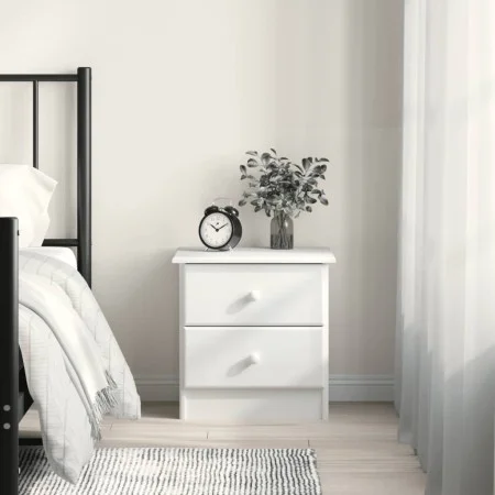 Tall solid white pine wood bedside table 41x35x41 cm by vidaXL, Nightstands - Ref: Foro24-353916, Price: 60,97 €, Discount: %