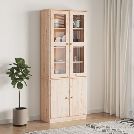 Vitrina de cristal ALTA madera maciza de pino 77x35x186,5 cm de vidaXL, Aparadores - Ref: Foro24-353949, Precio: 278,52 €, De...