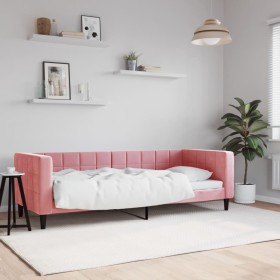 Sofá cama terciopelo rosa 80x200 cm de vidaXL, Camas y somieres - Ref: Foro24-354004, Precio: 198,11 €, Descuento: %