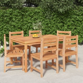 Juego de comedor de jardín 7 piezas madera maciza de teca en Conjuntos de jardín | Comprar online en Foru.es