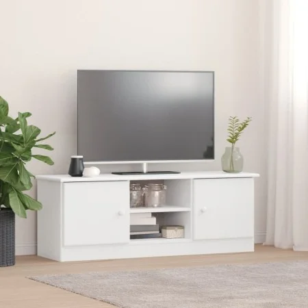 Mueble de TV ALTA madera maciza de pino blanco 112x35x41 cm de vidaXL, Muebles TV - Ref: Foro24-353936, Precio: 87,68 €, Desc...
