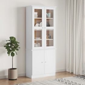 Armario vitrina ALTA madera maciza pino blanco 77x35x186,5cm de vidaXL, Aparadores - Ref: Foro24-353950, Precio: 298,13 €, De...