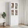 Armario vitrina ALTA madera maciza pino blanco 77x35x186,5cm de vidaXL, Aparadores - Ref: Foro24-353950, Precio: 314,39 €, De...