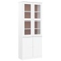 Armario vitrina ALTA madera maciza pino blanco 77x35x186,5cm de vidaXL, Aparadores - Ref: Foro24-353950, Precio: 298,13 €, De...