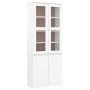 Armario vitrina ALTA madera maciza pino blanco 77x35x186,5cm de vidaXL, Aparadores - Ref: Foro24-353950, Precio: 314,39 €, De...