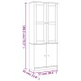 Armario vitrina ALTA madera maciza pino blanco 77x35x186,5cm de vidaXL, Aparadores - Ref: Foro24-353950, Precio: 298,13 €, De...