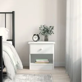 Mesita de noche ALTA madera maciza de pino blanco 41x35x41 cm de vidaXL, Mesitas de noche - Ref: Foro24-353914, Precio: 47,31...