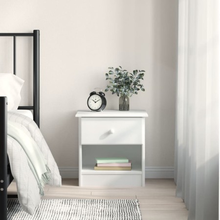 Mesita de noche ALTA madera maciza de pino blanco 41x35x41 cm de vidaXL, Mesitas de noche - Ref: Foro24-353914, Precio: 48,06...