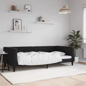 Black velvet sofa bed 100x200 cm by vidaXL, Beds and slatted bases - Ref: Foro24-354019, Price: 186,24 €, Discount: %