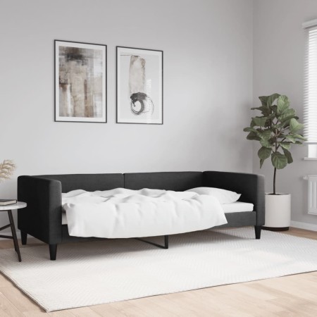 Sofá cama tela negro 90x200 cm de vidaXL, Camas y somieres - Ref: Foro24-353985, Precio: 150,50 €, Descuento: %